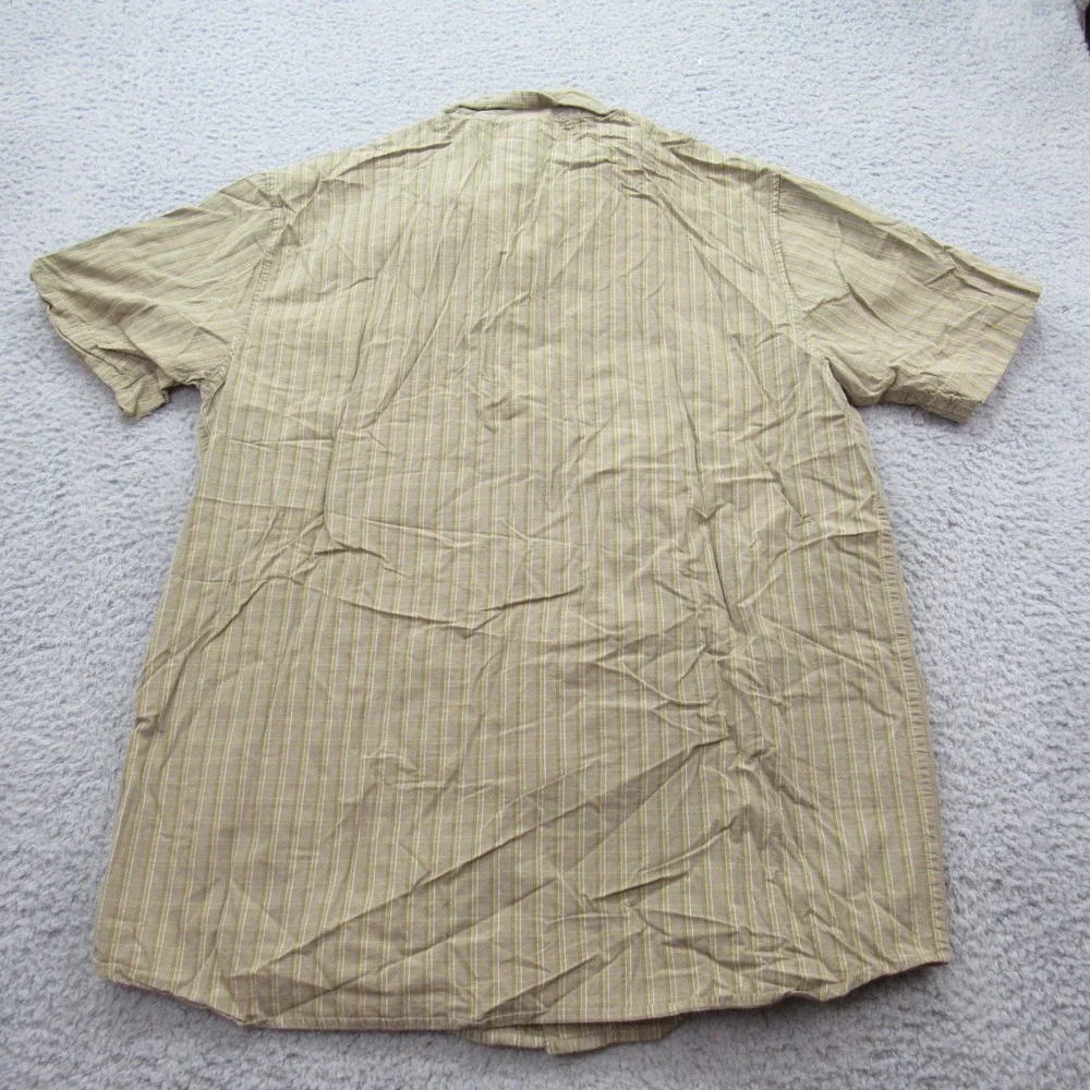 The North Face Mens Large Short Sleeve Plaid‎ Button Down Shirt Olive Green Tan